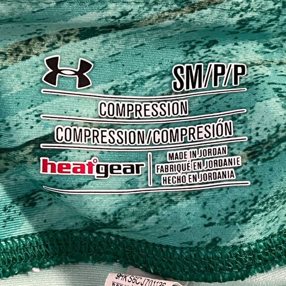 Under Armour HeatGear Compression Capri Leggings Teal Size Small - Picture 9 of 9
